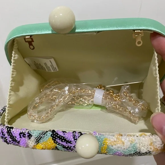 NWT Ryder Sequin Floral Minaudière Evening Bag - Picture 5 of 7